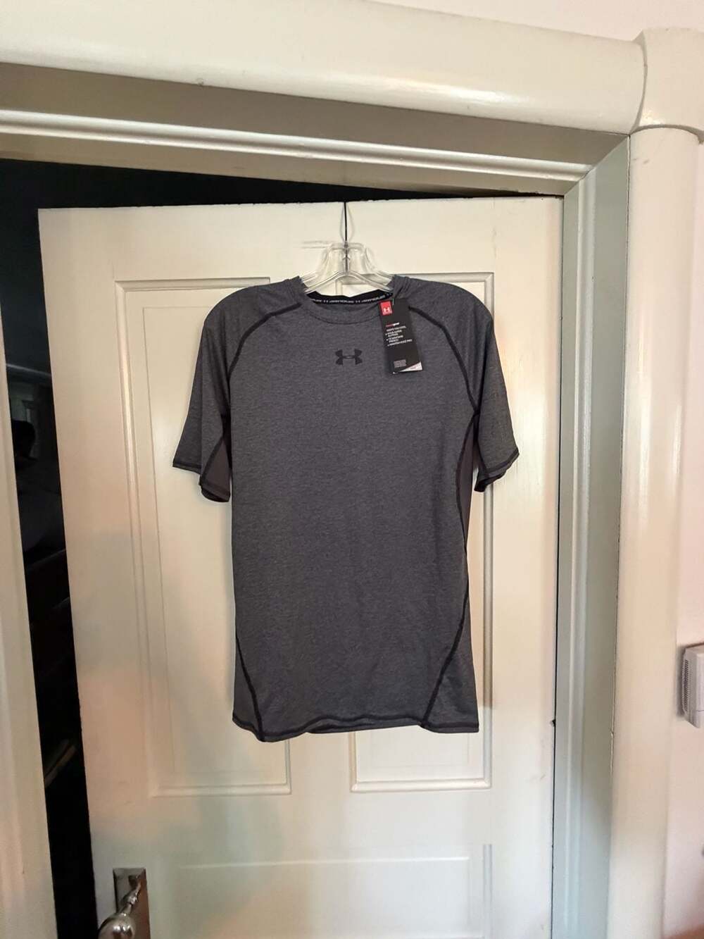 Under Armour HeatGear Short Sleeve Compression Shirt Gray XL